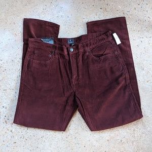 GAP burgundy straight leg corduroys 36x32